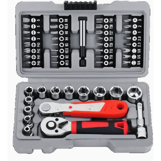 48-piece socket and bit toolbox