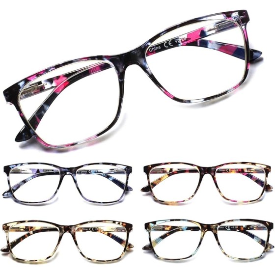 SIGVAN Ladies Reading Glasses Blue Light Blocking Spring Hinge Fashion Pattern Print Eyeglasses for Women