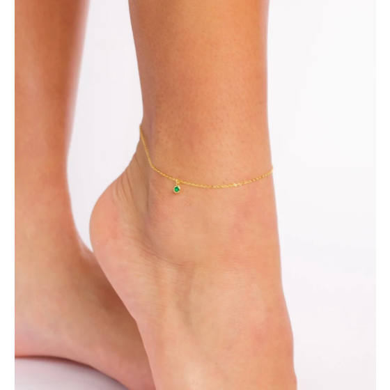 Birthstone Anklet, Gold Birthstone Anklet, Dainty Birthstone Anklet, Dainty Anklet, Gold Anklet, Tiny Birthstone Anklet, Gift Anklet