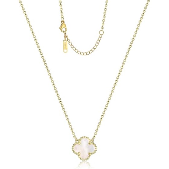 Clover Pendant Necklace for Women 18K Gold Plated Four Leaf Clover Necklaces Lucky Simple Jewelry Gifts for Women