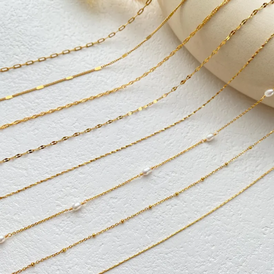 18K Gold Filled Chain Necklace,Pearl Chain,Curb Chian,Box Chain,Paperclip Chain,Twist Chain,Dainty Chain,Gift for Her,Mothers Day Gifts